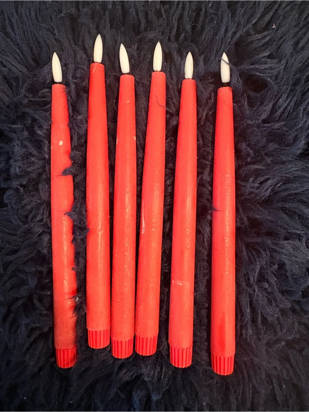 Red Taper Party Candles - Set of 6